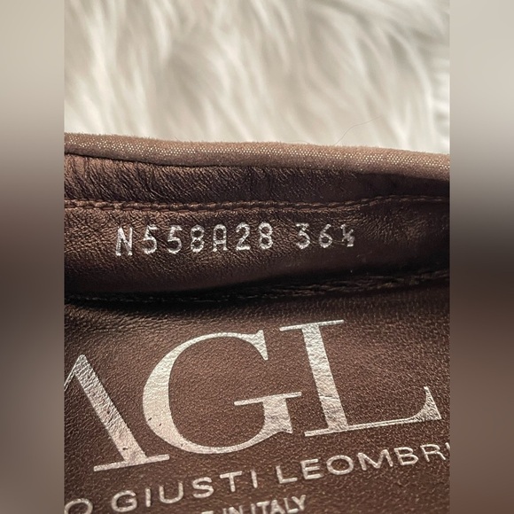 Agl Attilio Giusti Leombruni Cap Toe Chain Ballet Flats Snakeskin Size 6.5 - Picture 7 of 8